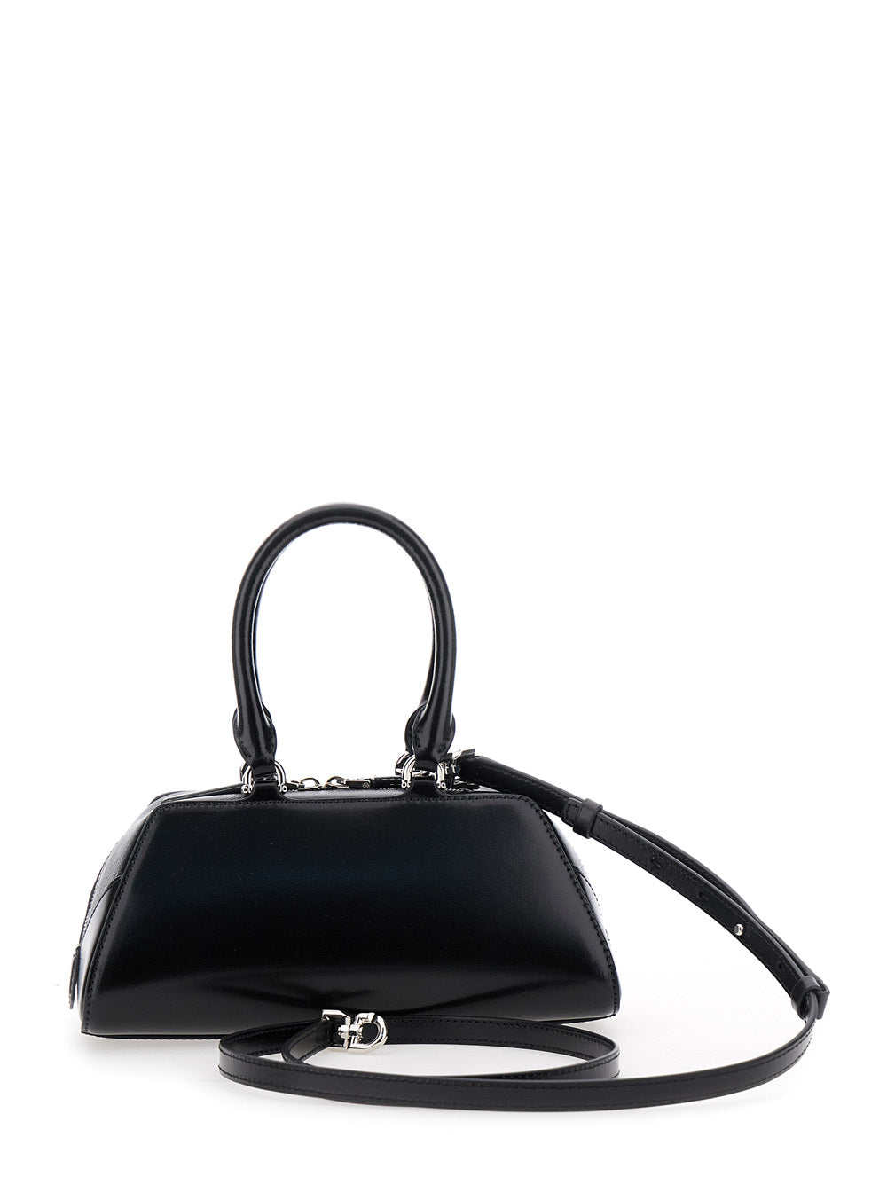 Givenchy Women Black Antigona East West' Mini Handbag With Adjustable And Removable Shoulder Strap And Logo Lettering On The Front In Leather For Women