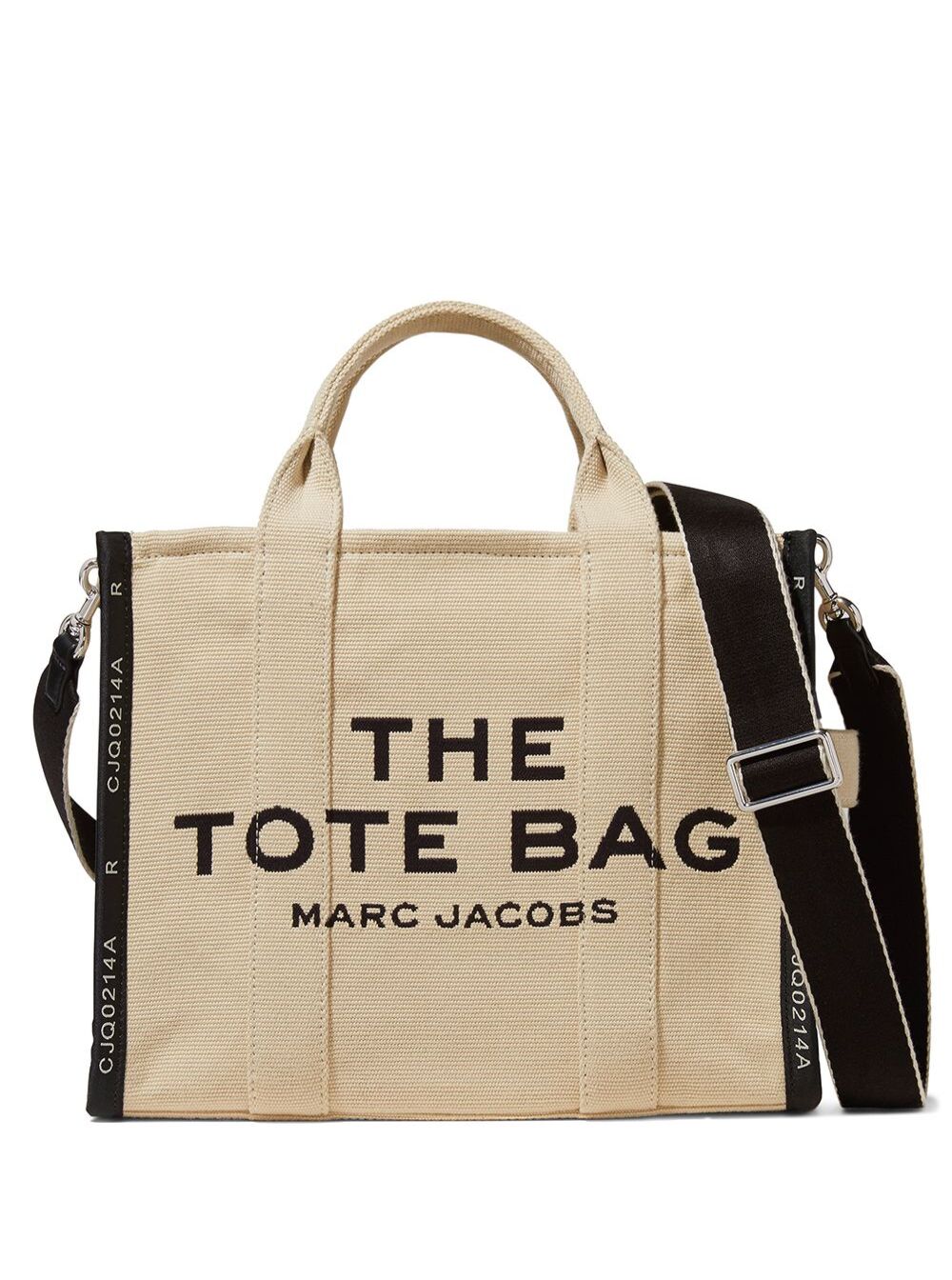 Marc Jacobs Women Handbag 'Small Tote' With Contrasting Embroidered Logo In Ecoleather And Polyester Beige Women