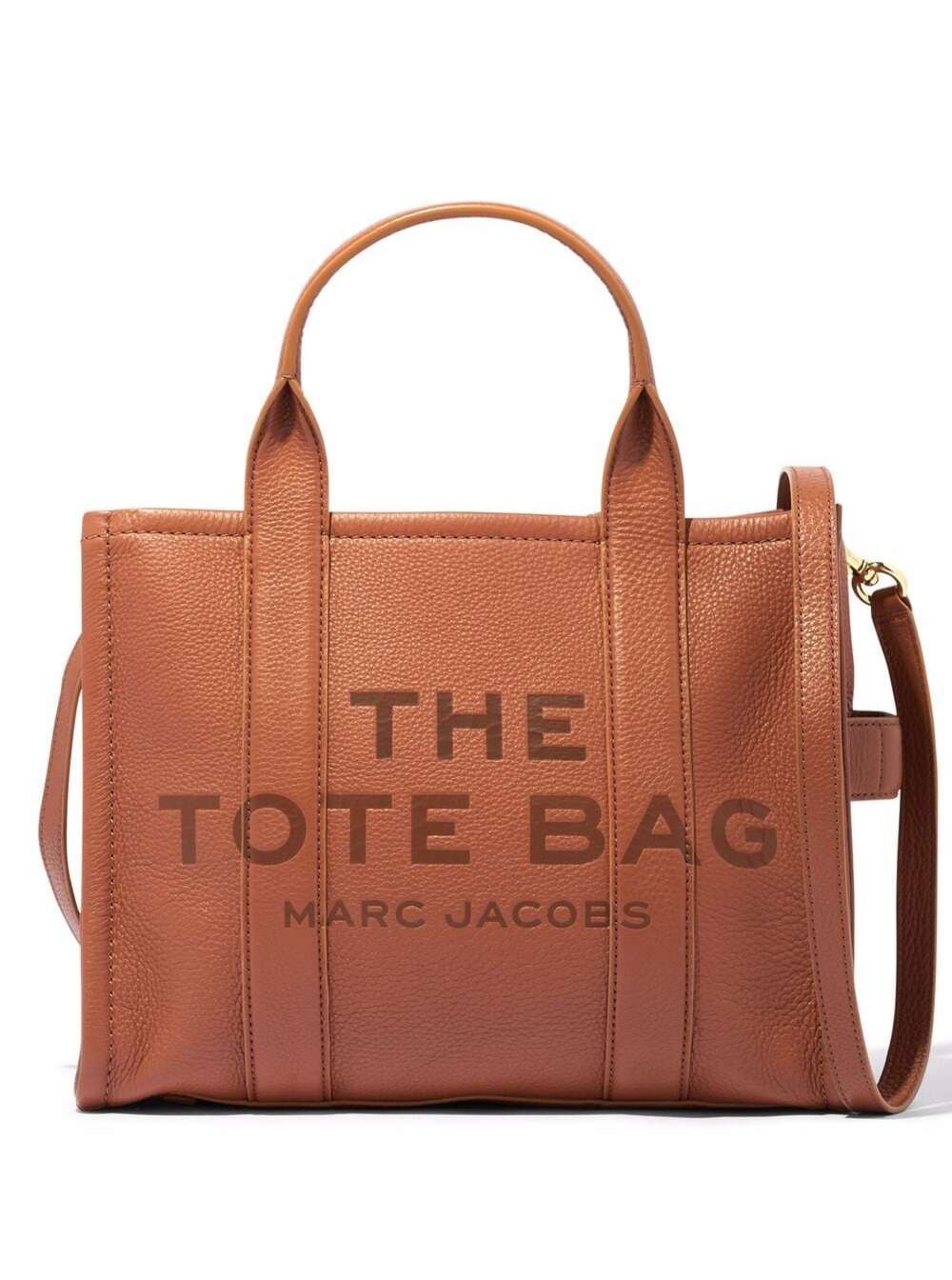 Marc Jacobs Women 'The Tote Bag Medium' Brown Shoulder Bag With Logo In Grainy Leather Woman Marc Jacobs