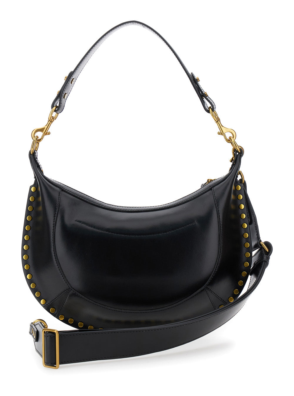 Isabel Marant Women Shoulder Bag 'Naoko' With Removable Strap And Logo Lettering Embossed On The Front In Black Leather For Women