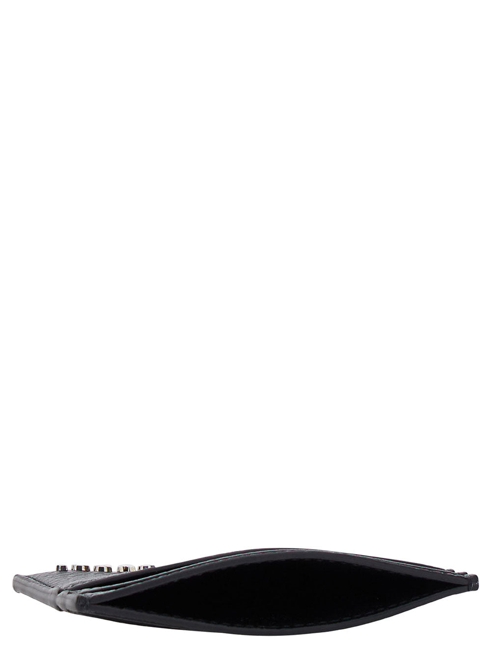 Gucci Men Black Card Holder With Logo Lettering Detail On The Front In Grained Leather For Men