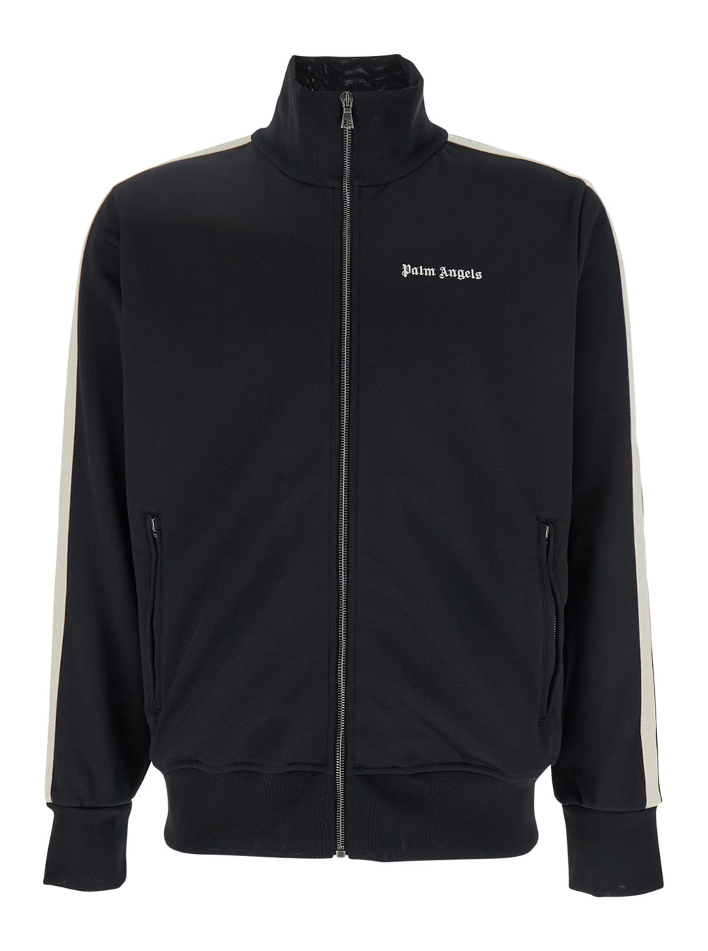 Palm Angels Men Men's Black 'Classic Logo' Sweatshirt With Printed Logo On Front In Tech Fabric