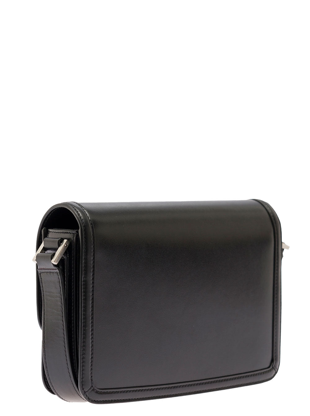 Saint Laurent Men 'Cassandre' Black Messenger Bag With Cassandre Detail In Smooth Leather Men
