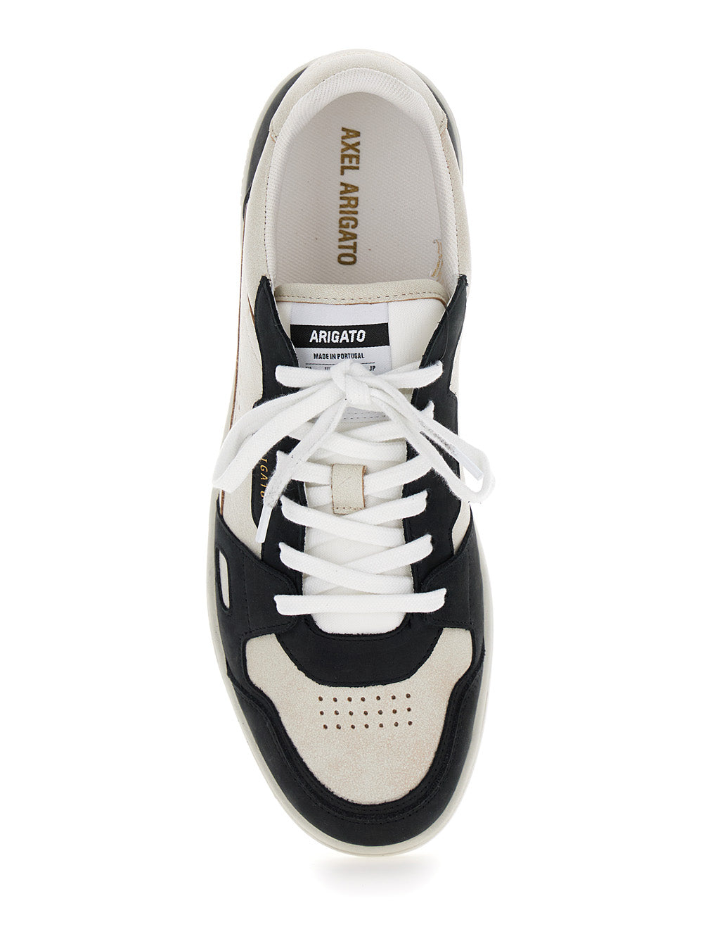 Axel Arigato Men Men's Black And Beige Leather Logo 'Dice Lo' Bicolor Sneakers
