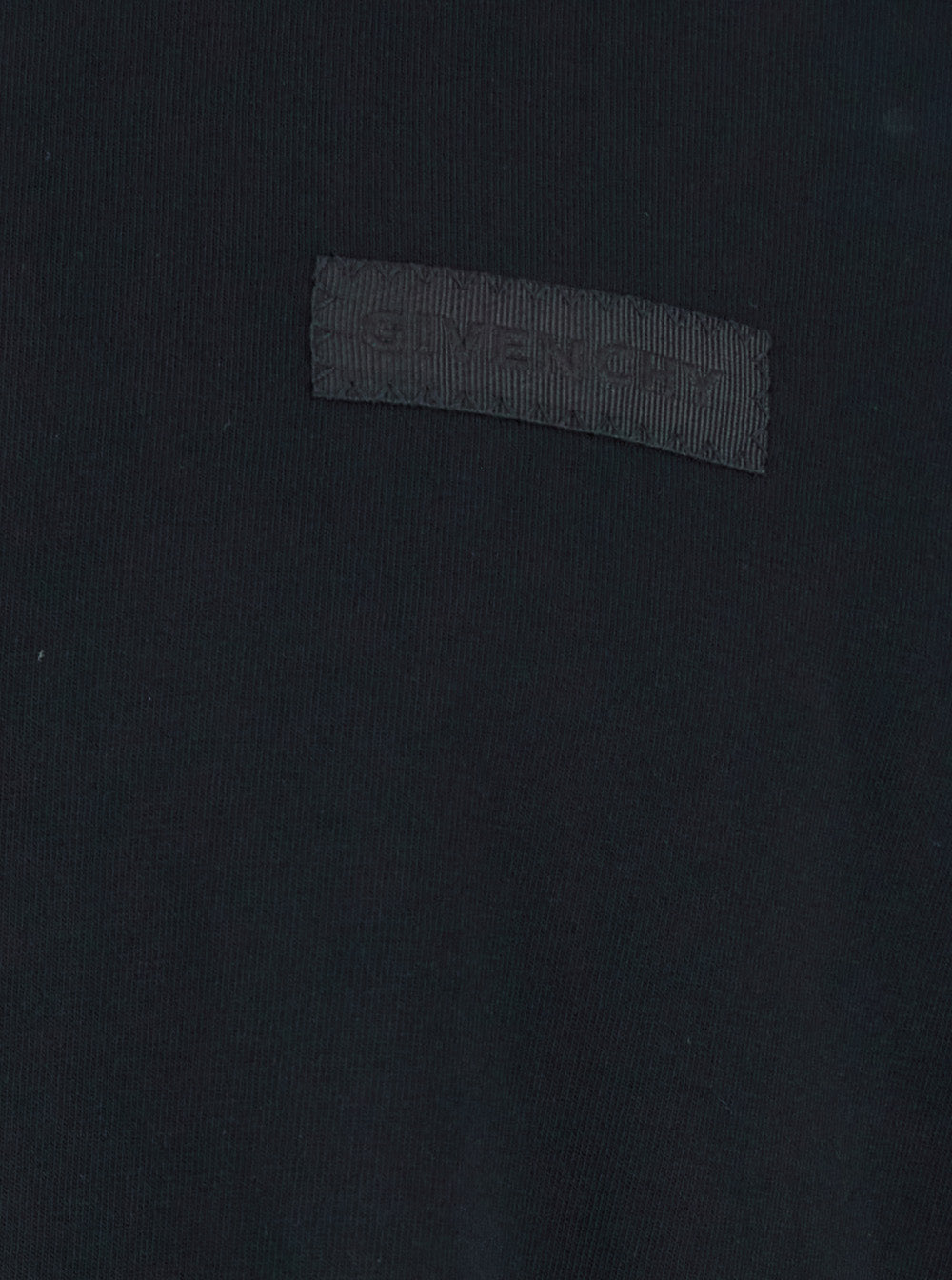 Givenchy Men Black T-Shirt With Logo Patch On The Front In Cotton For Men