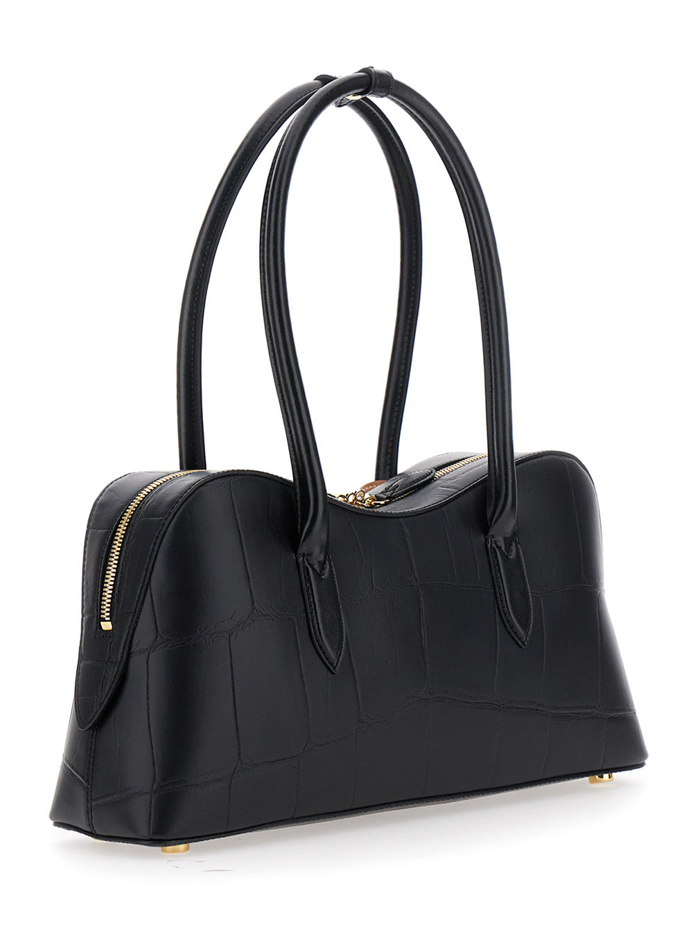 Stella Mccartney Women Medium 'Ryder' Handbag With Lock Detail On Front In Ecoleather Black For Women