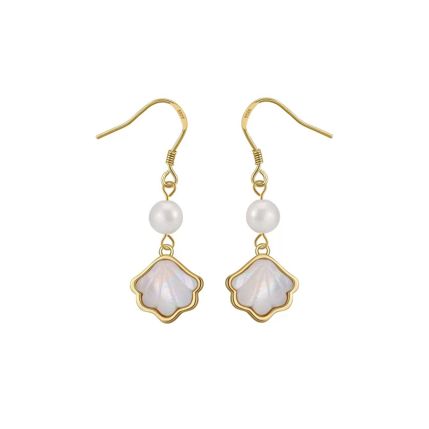 Mother-of-Pearl Shell Drop Earrings