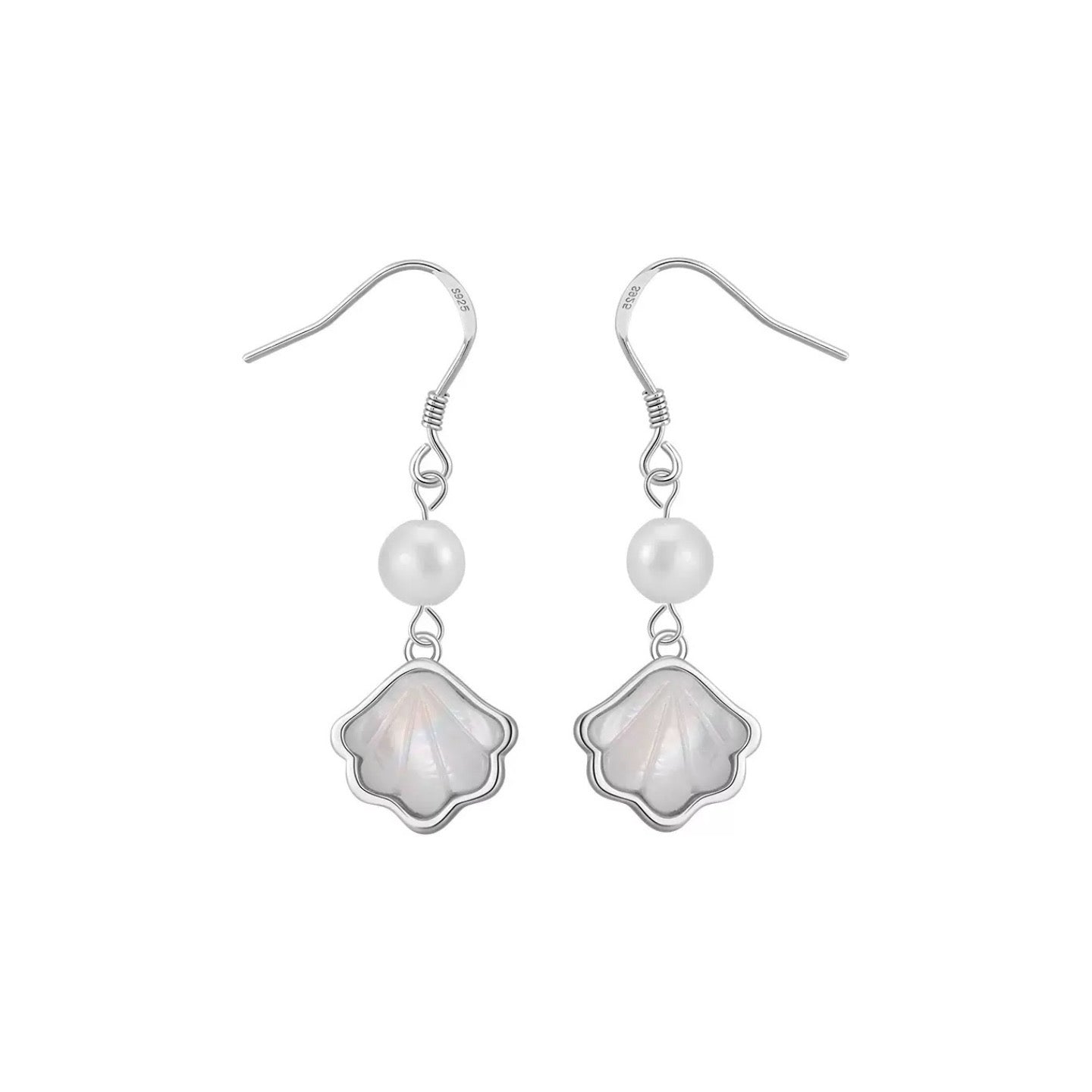 Mother-of-Pearl Shell Drop Earrings