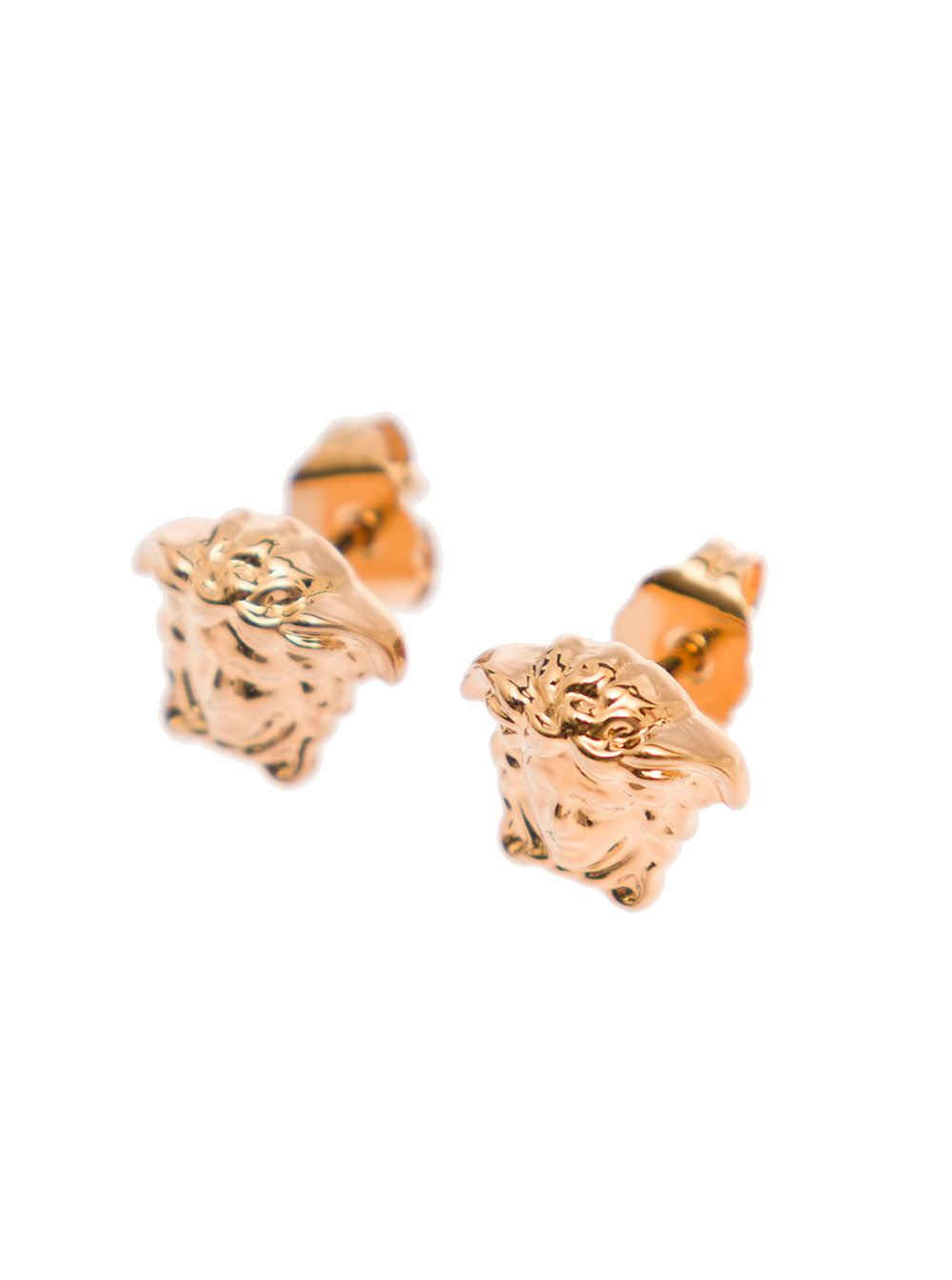Versace Men Earrings 'Medusa Head' Gold Color In Brass