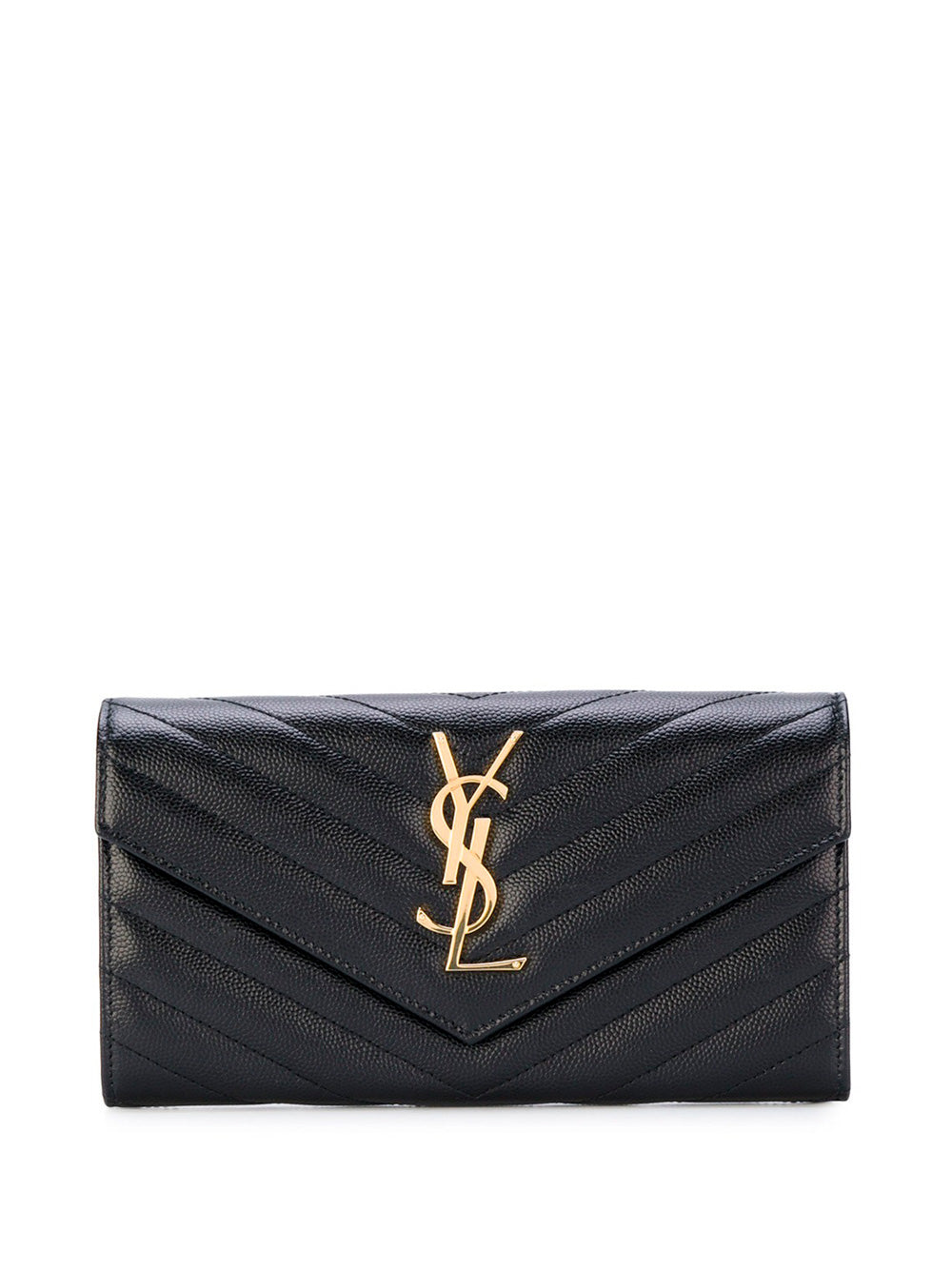 Saint Laurent Women Cassandre Matelassé Large Flap Wallet In Grain De Poudre Leather