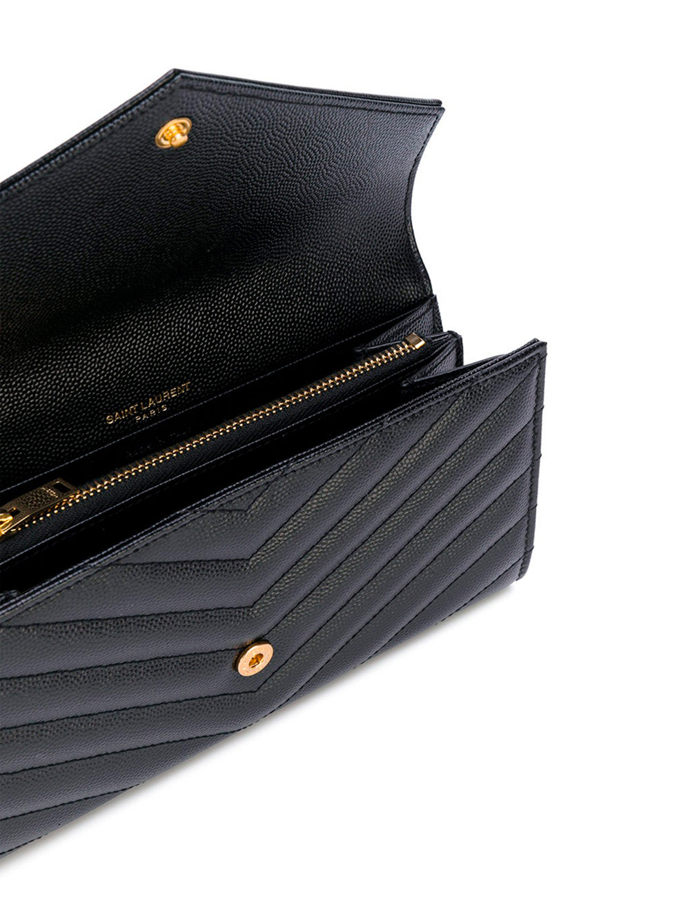 Saint Laurent Women Cassandre Matelassé Large Flap Wallet In Grain De Poudre Leather