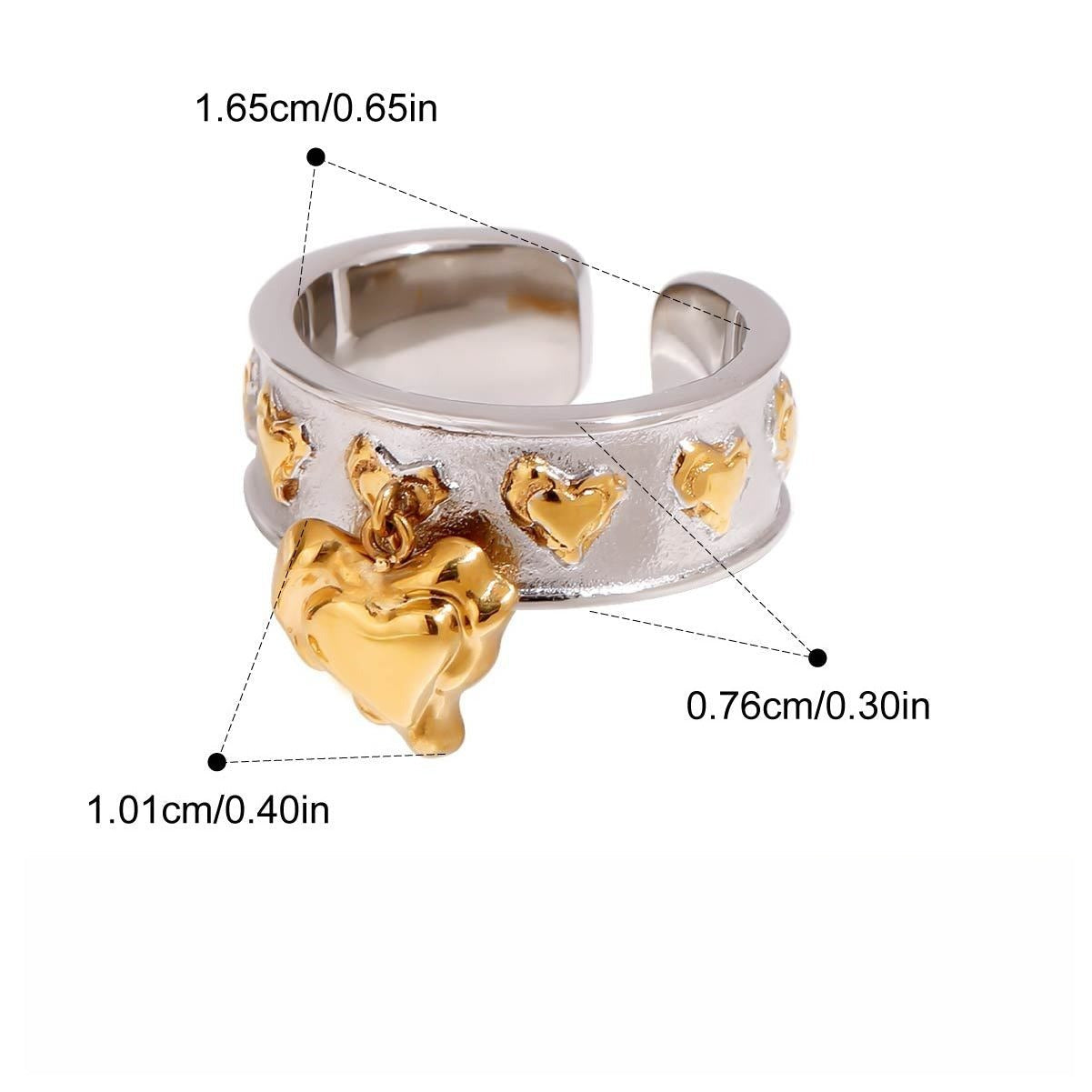 18Gold Pendant Titanium Steel Ring