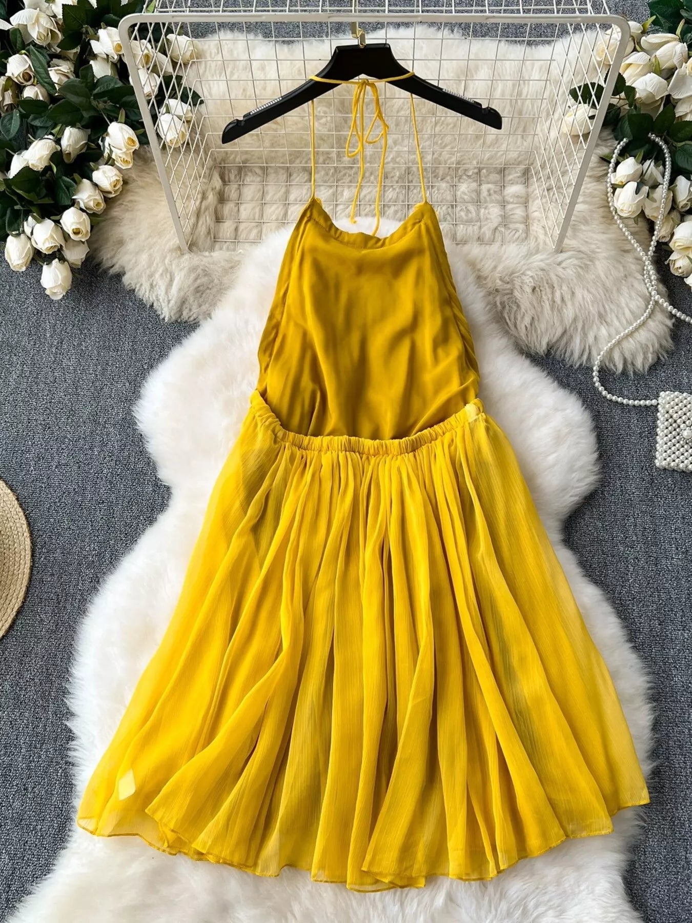 Backless Halter Neck Dress