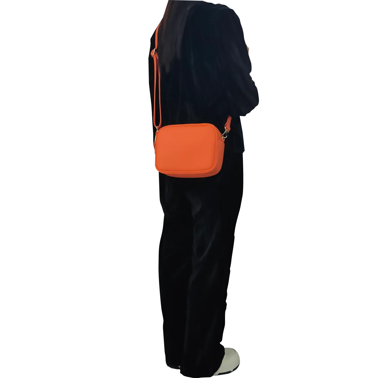 Genuine Leather Double Zipper Crossbody