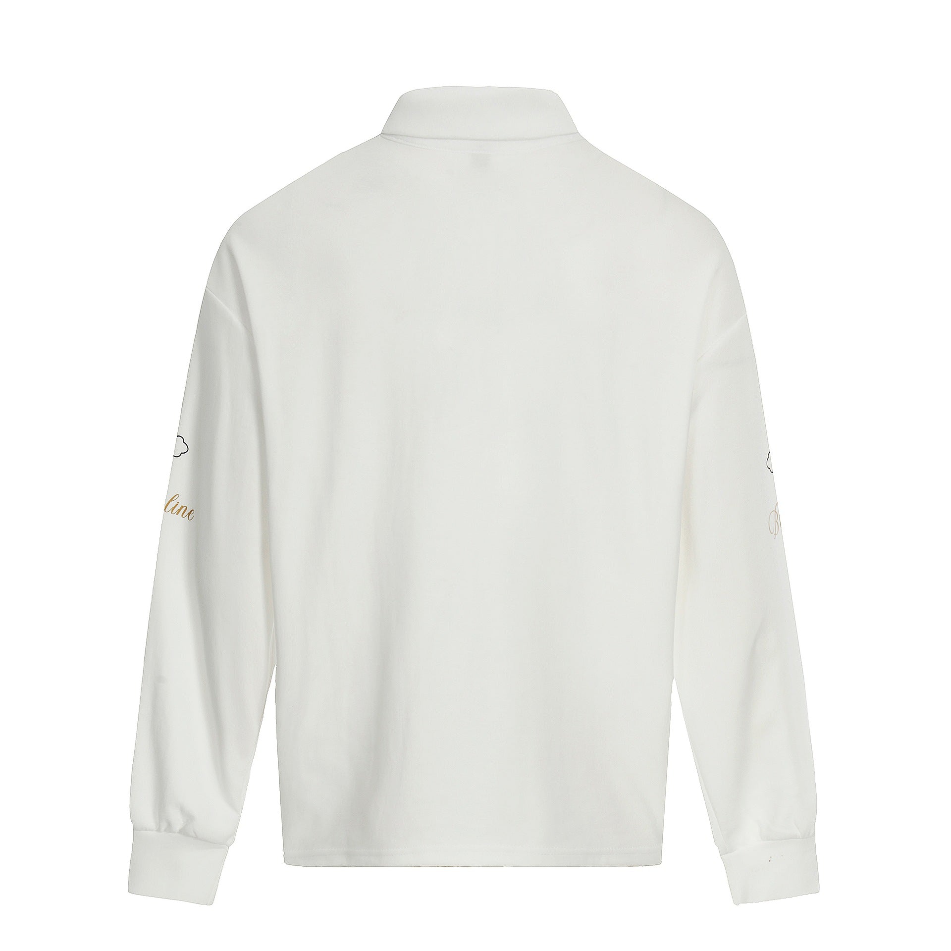Loose Long Sleeve Polo Shirt with Print Design for Men and Women