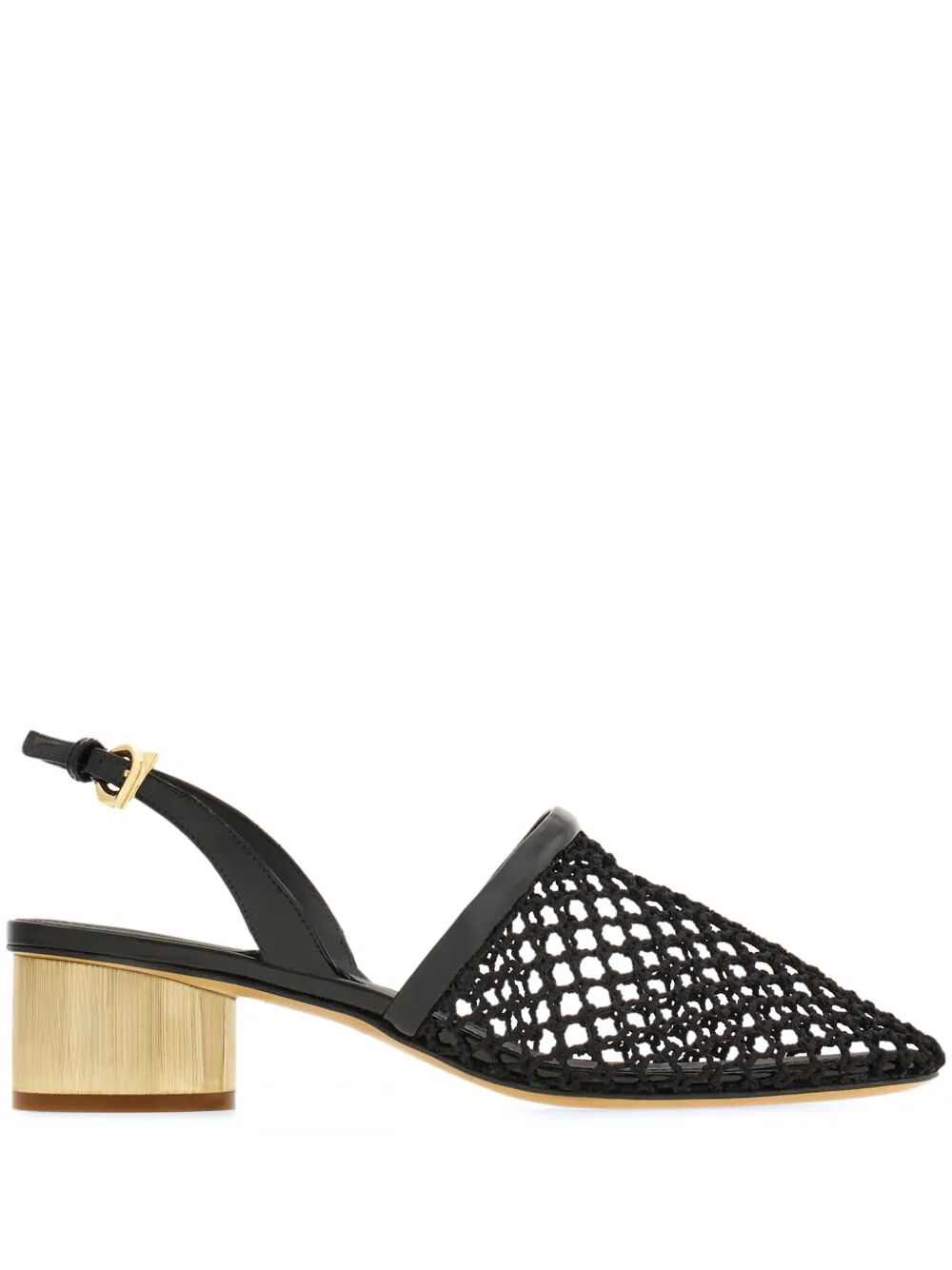 Ferragamo Women Kay 40 Mesh And Leather Slingback