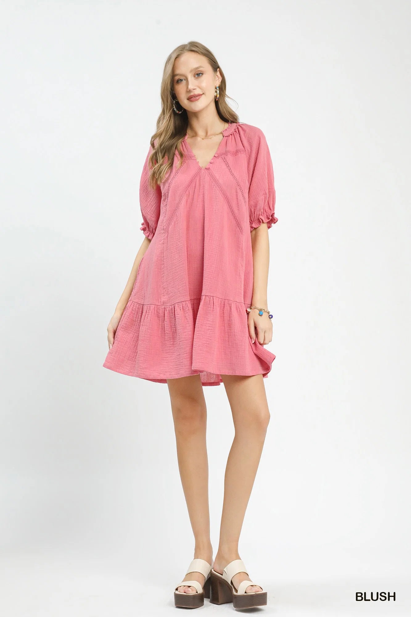 Umgee Cotton Gauze Mini Dress