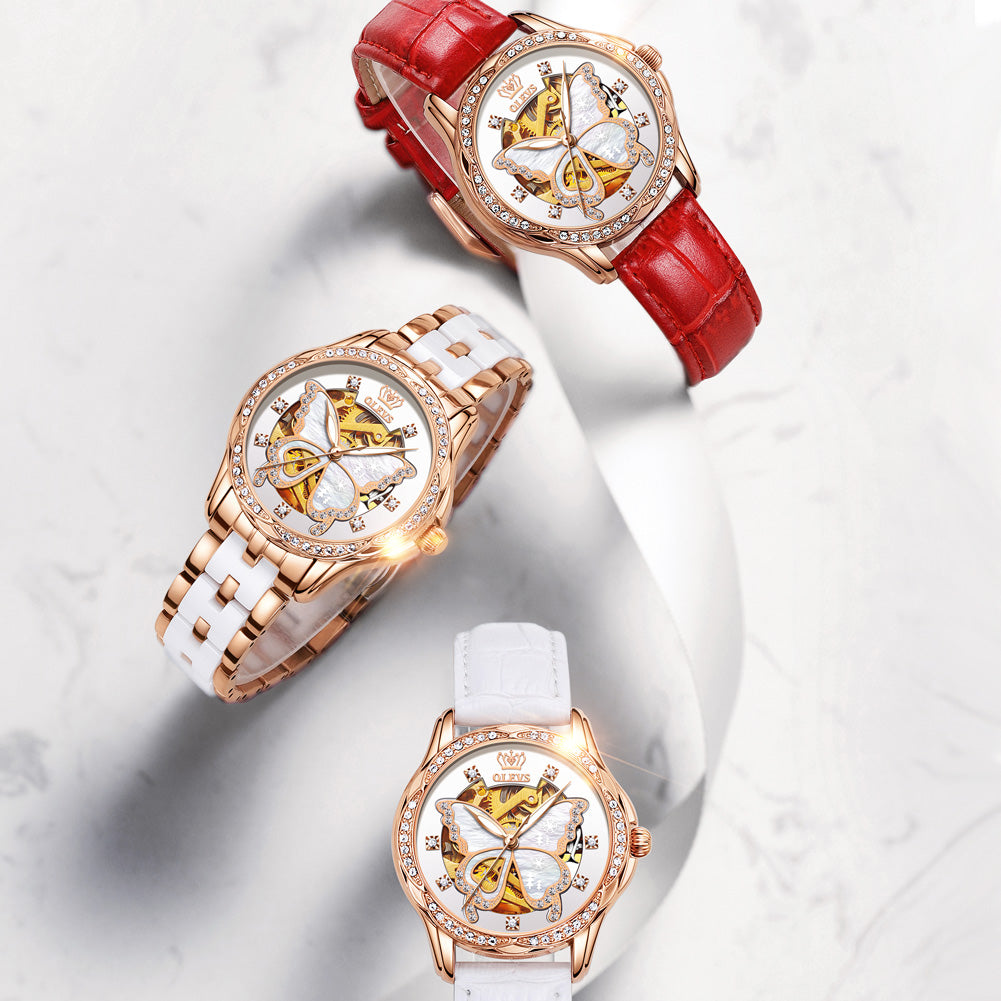 Ladies Automatic Mechanical Watch & Bracelet Gift Set