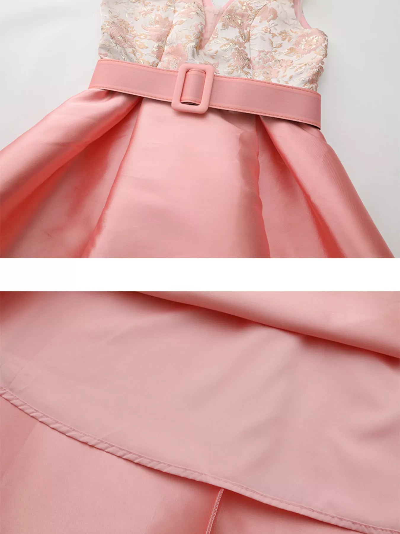 Floral Sleeveless Belted Midi Dress