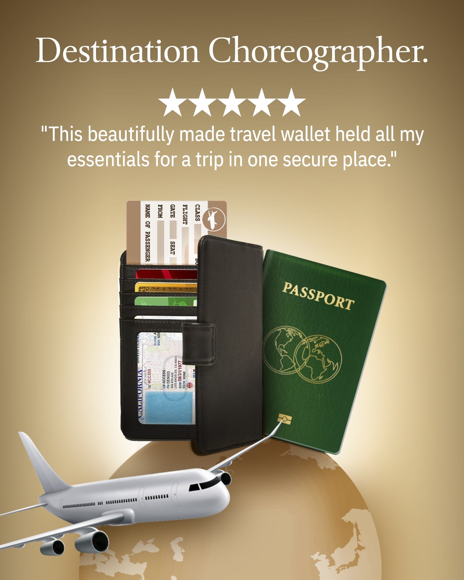 Vegan Leather Passport Holder – Travel Organizer with Snap Closure