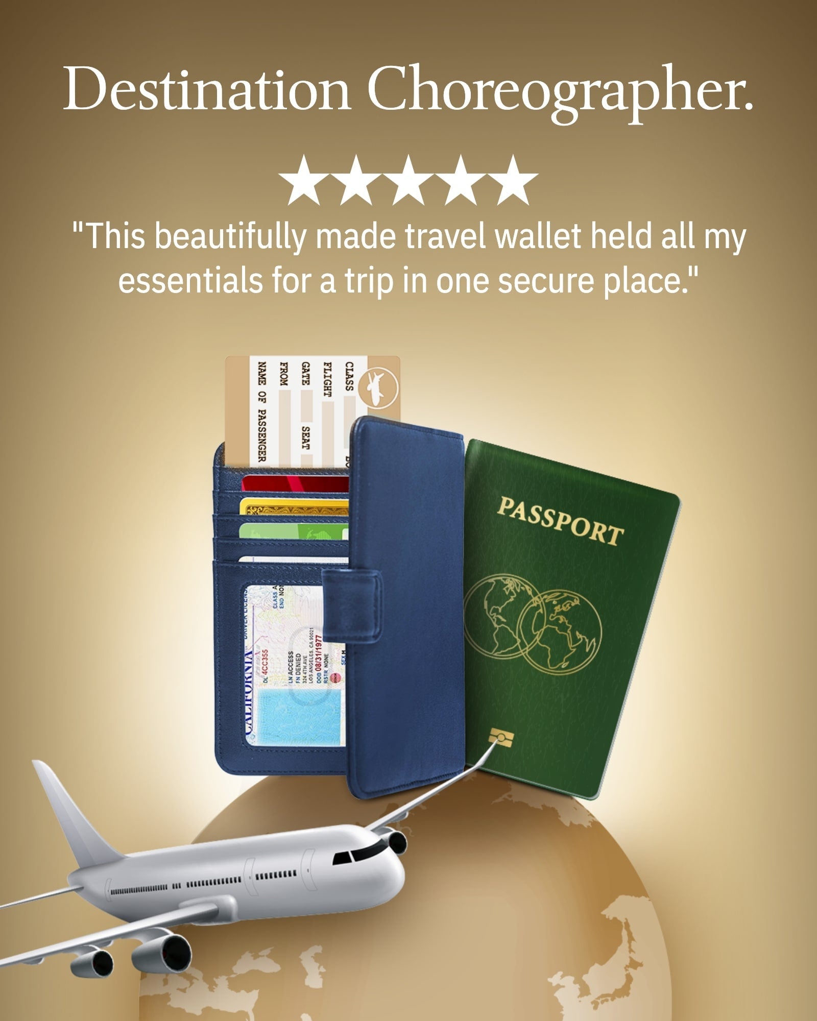 Vegan Leather Passport Holder – Travel Organizer with Snap Closure