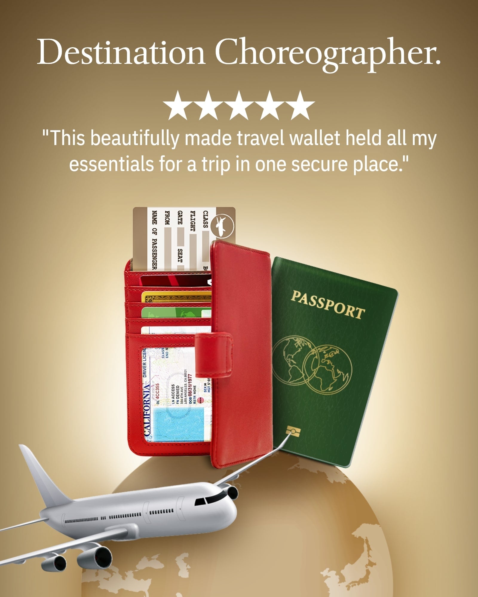 Vegan Leather Passport Holder – Travel Organizer with Snap Closure