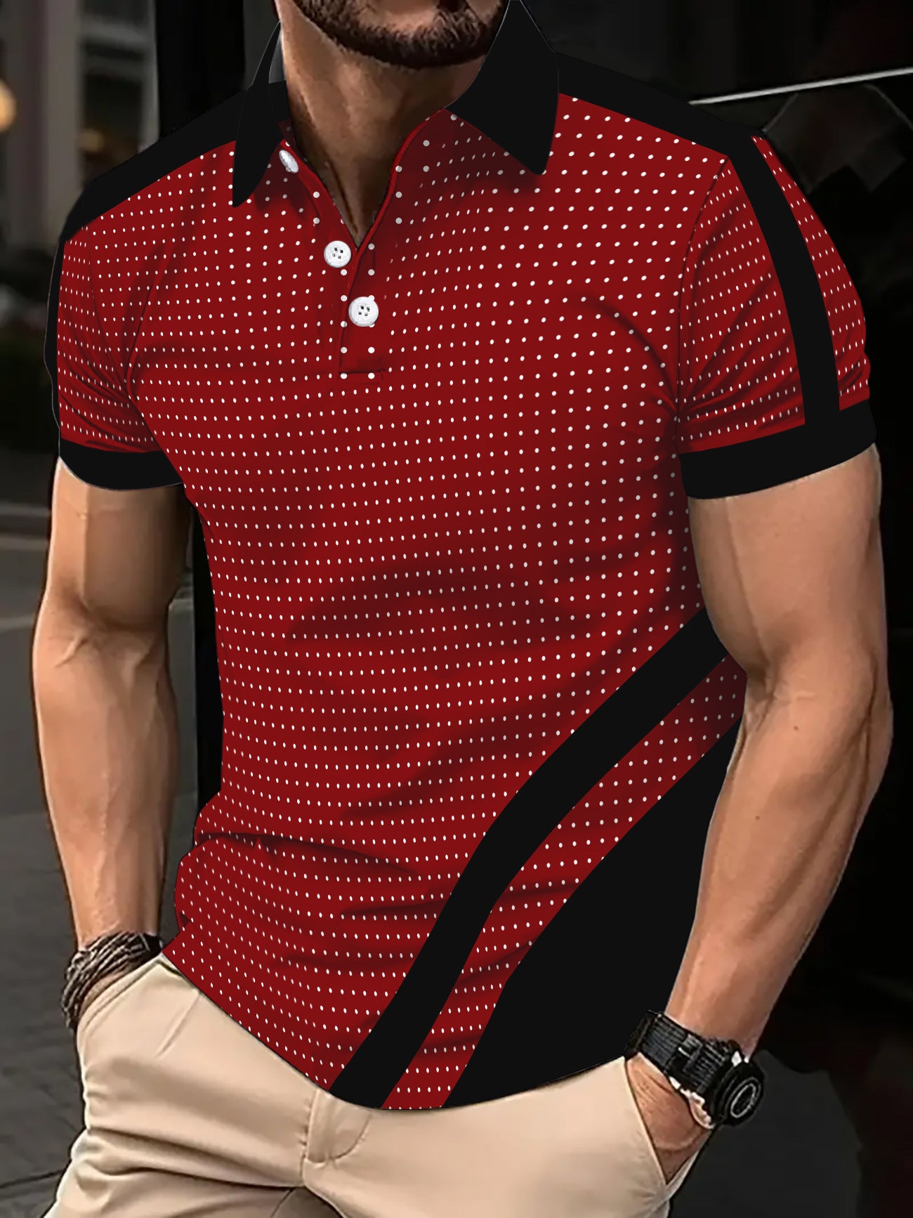 Polo shirt button men's fashionable sports polo shirt