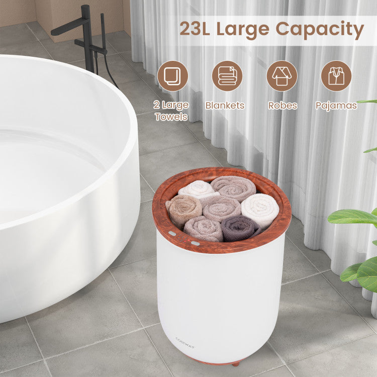 23L Large Luxury Bucket-Style Towel Warmer with Fragrant Disc Holder