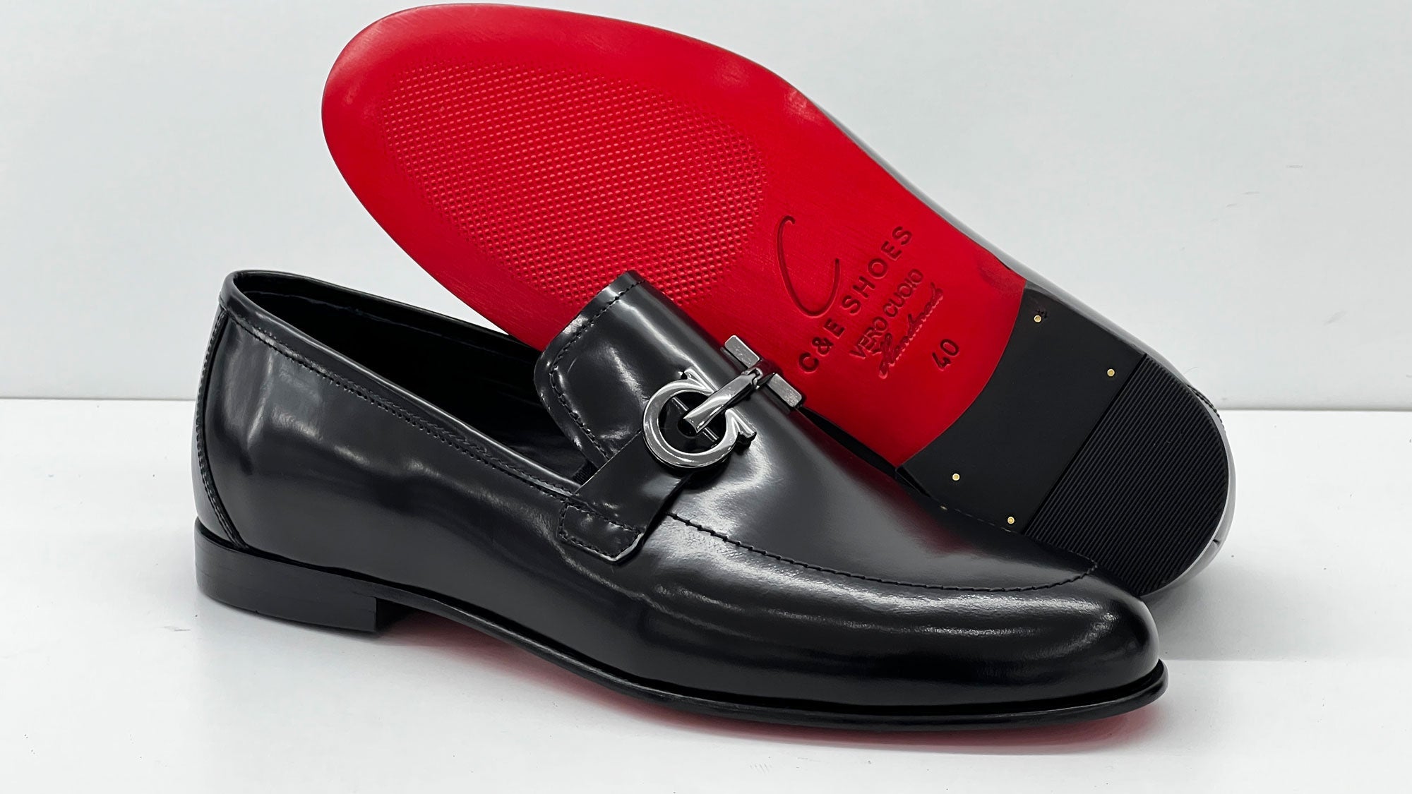 C Collection Leather Loafer - Black