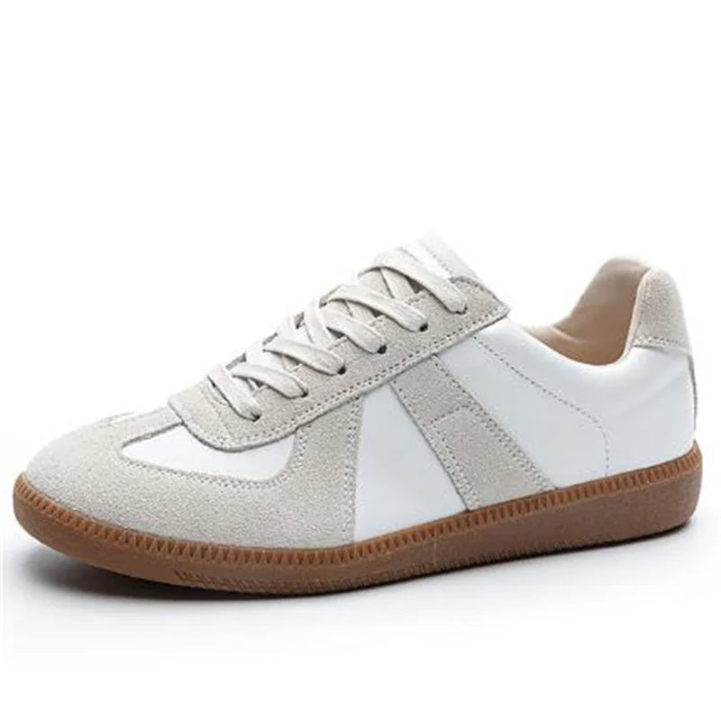 New Splicing Spell Colors Genuine Leather Shoes Flat Sneakers Temperament Trend Shoes Casual Sneakers Women Flats