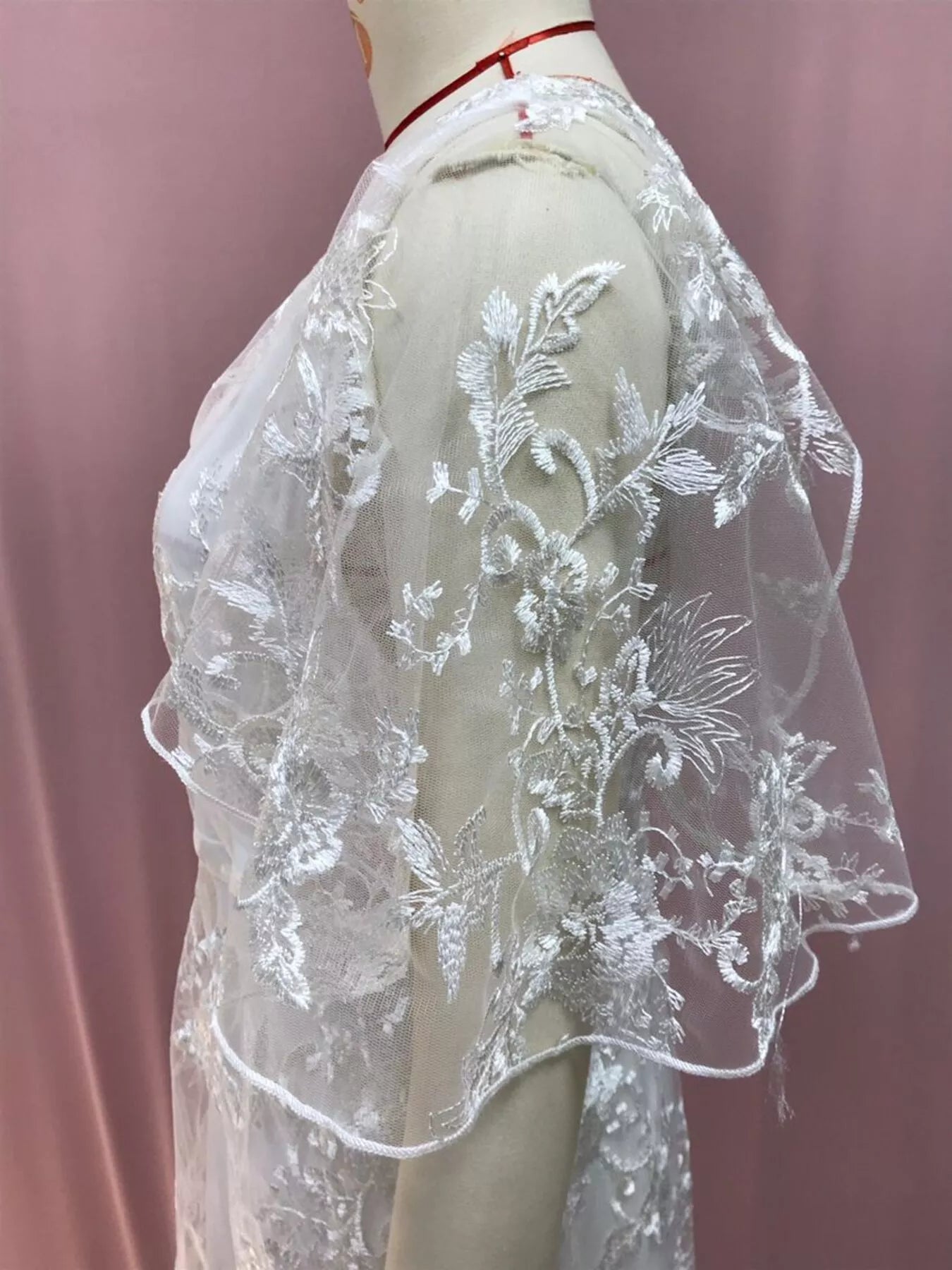 Full Size Lace Flutter Sleeve V-Neck Dress Plus Size