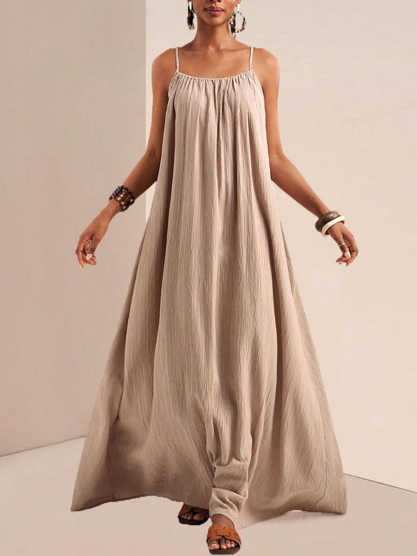 Spaghetti Strap Flowy Maxi Dress