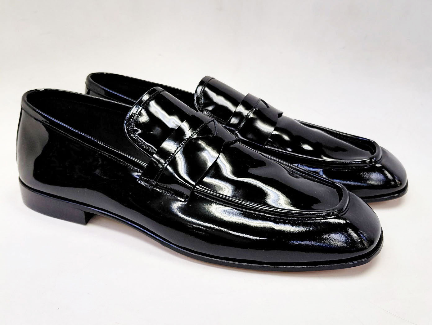 C Collection Patent Leather Penny Loafer - Black