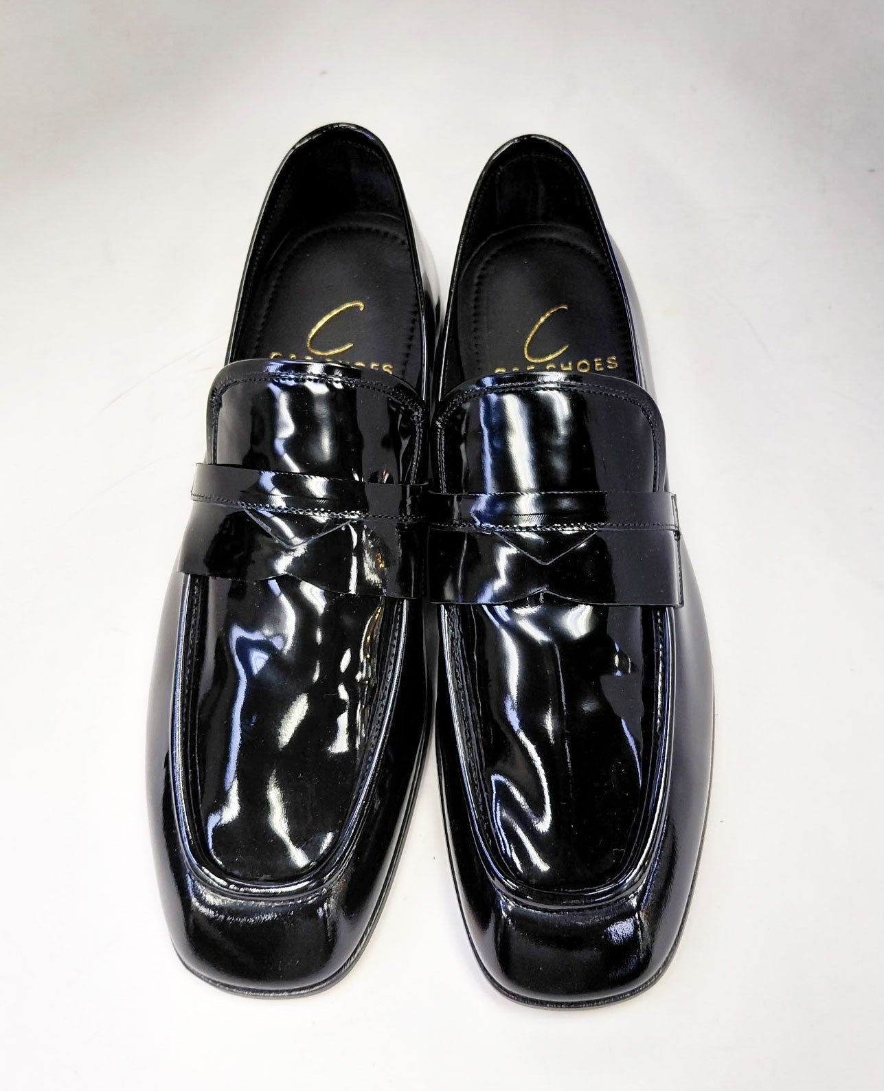 C Collection Patent Leather Penny Loafer - Black