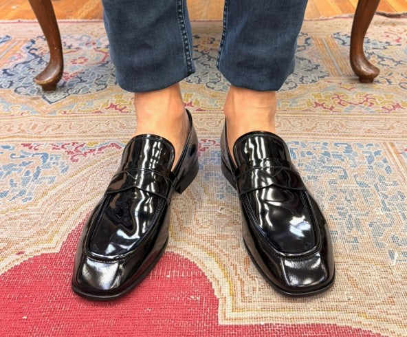 C Collection Patent Leather Penny Loafer - Black