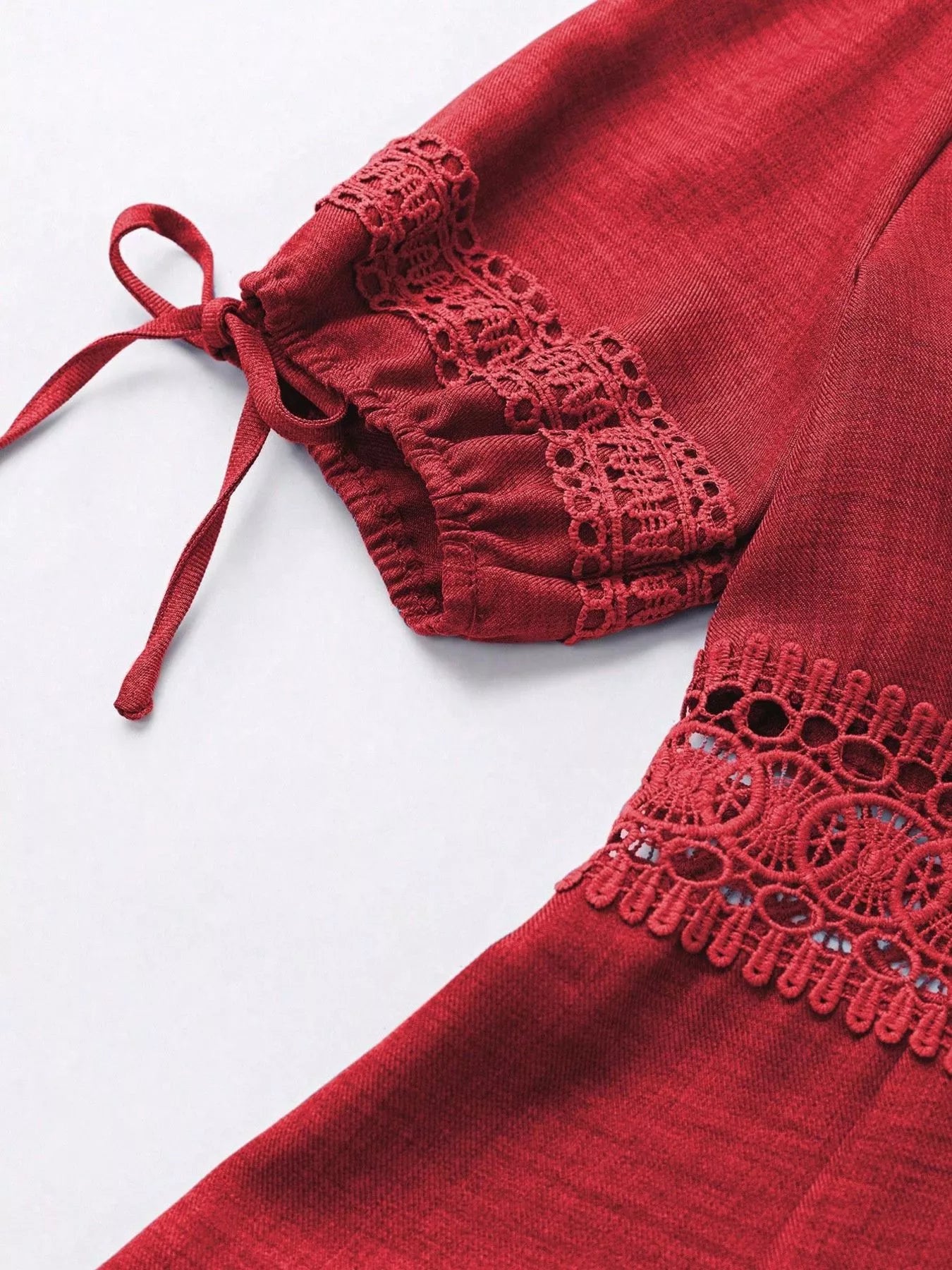 Lace Detail V-Neck Mini Dress