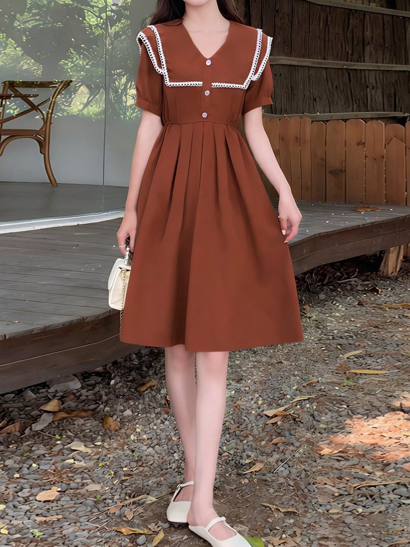 Sailor Collar Pleated Dress