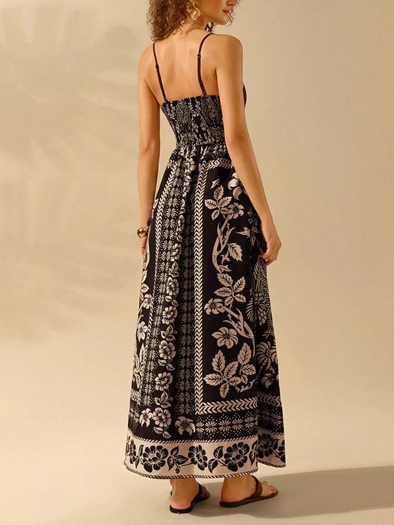 Floral Print Spaghetti Strap Maxi Dress