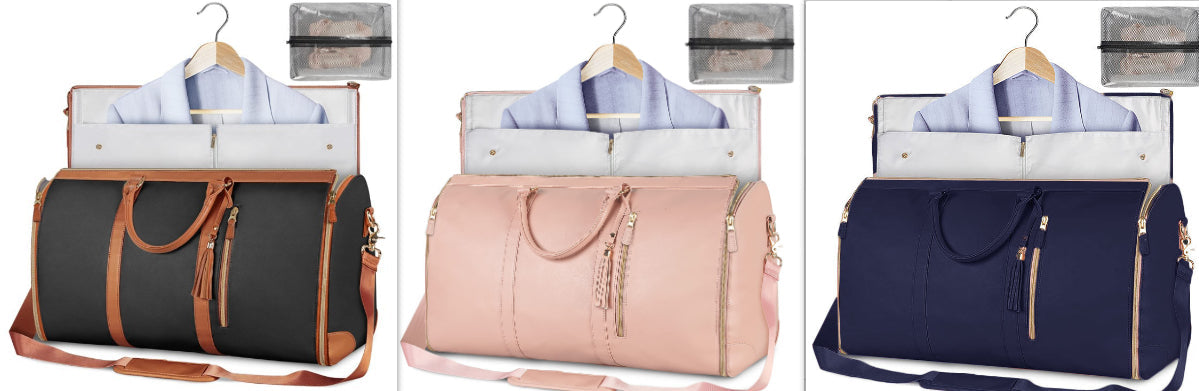 Women's Large Capacity Travel Duffle and Garment Bag Handbag