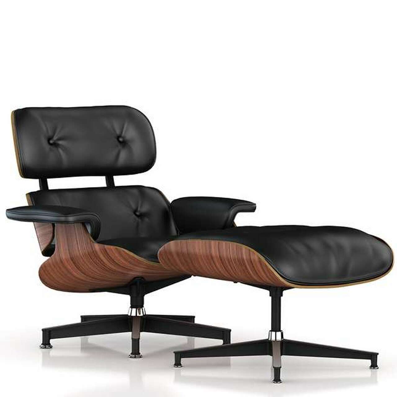 Classic Genuine Leather Lounge With Ottoman Leg Chair (Replica)