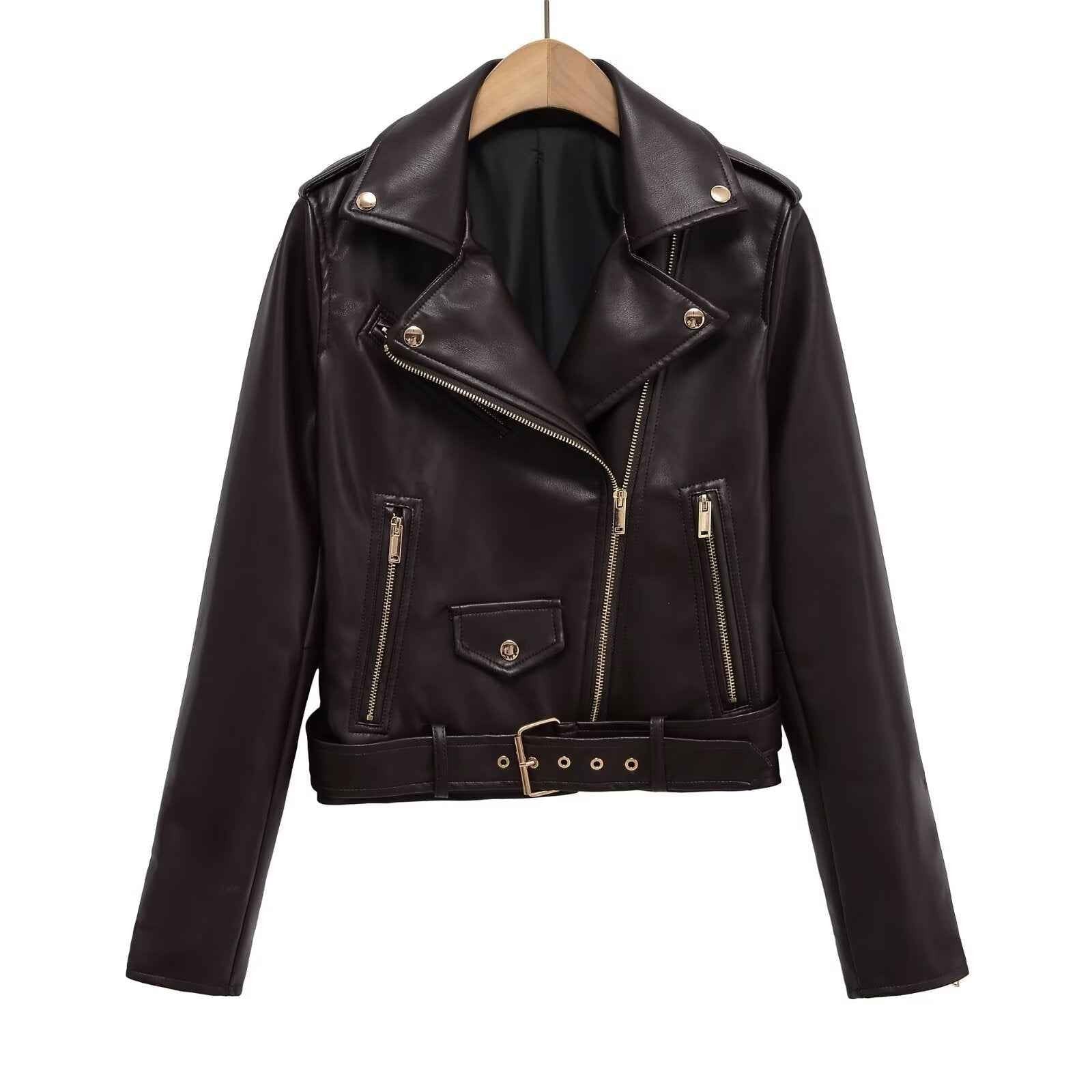 Imitation leather jacket