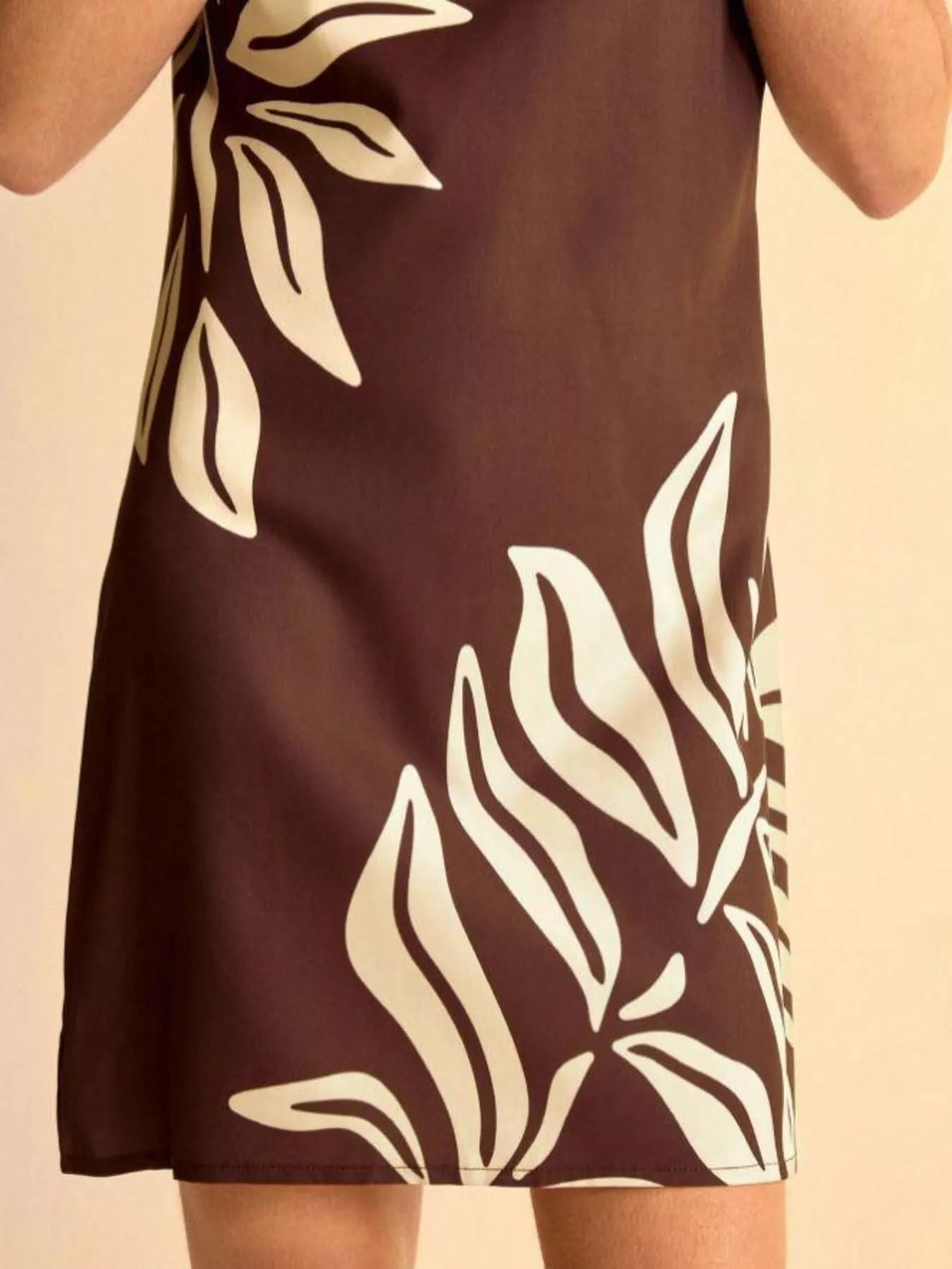 Tropical Print Sleeveless Mini Dress