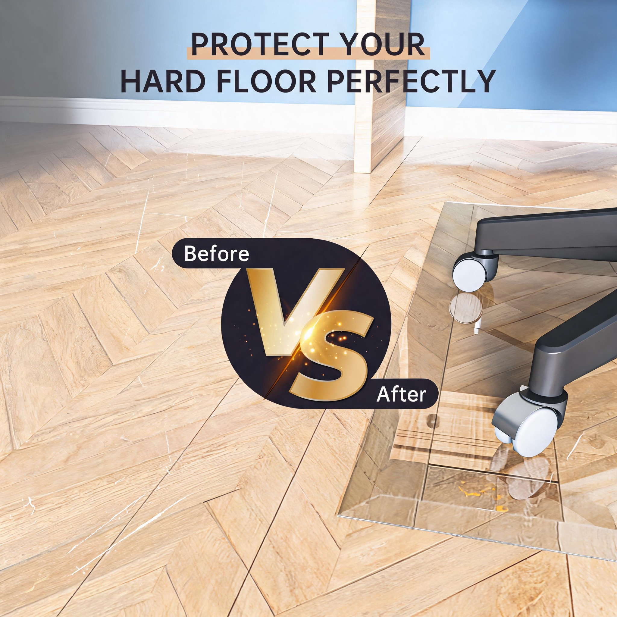 Tempered Glass 36 x 36 Inch Beveled Edge Office Chair Mat