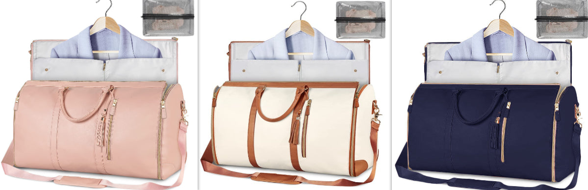 Women's Large Capacity Travel Duffle and Garment Bag Handbag