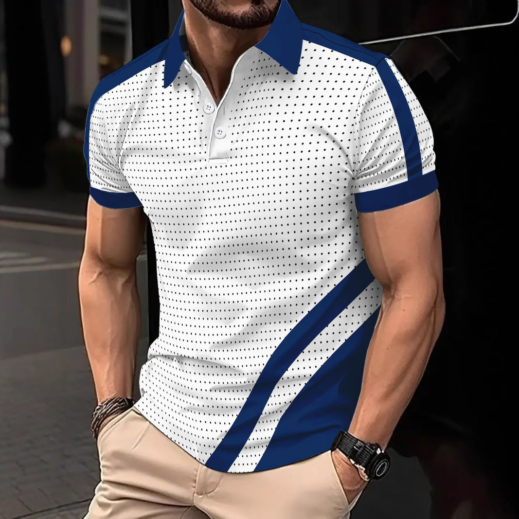 Polo shirt button men's fashionable sports polo shirt