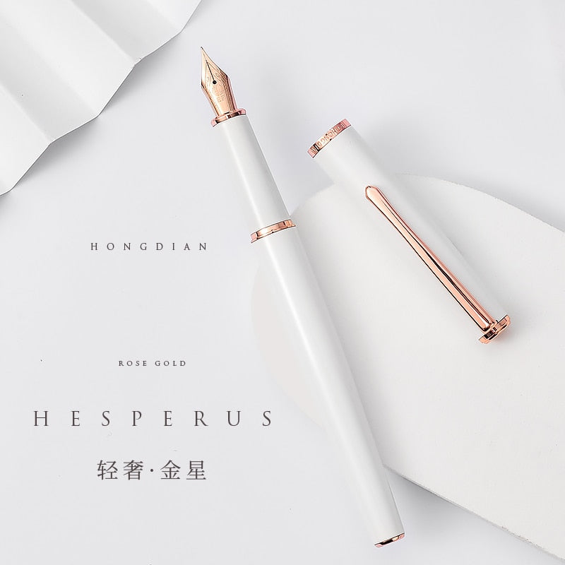 LT Hongdian 920 Rose Gold Fountain Pen Superfine/Fine nib 0.4/0.5mm Ladies Elegant And Excellent Business Office Gift Pen