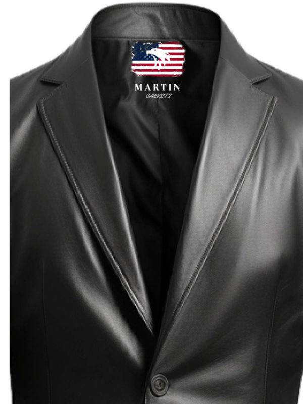 Men Black Biker Leather Blazer – Leather Coats for Men