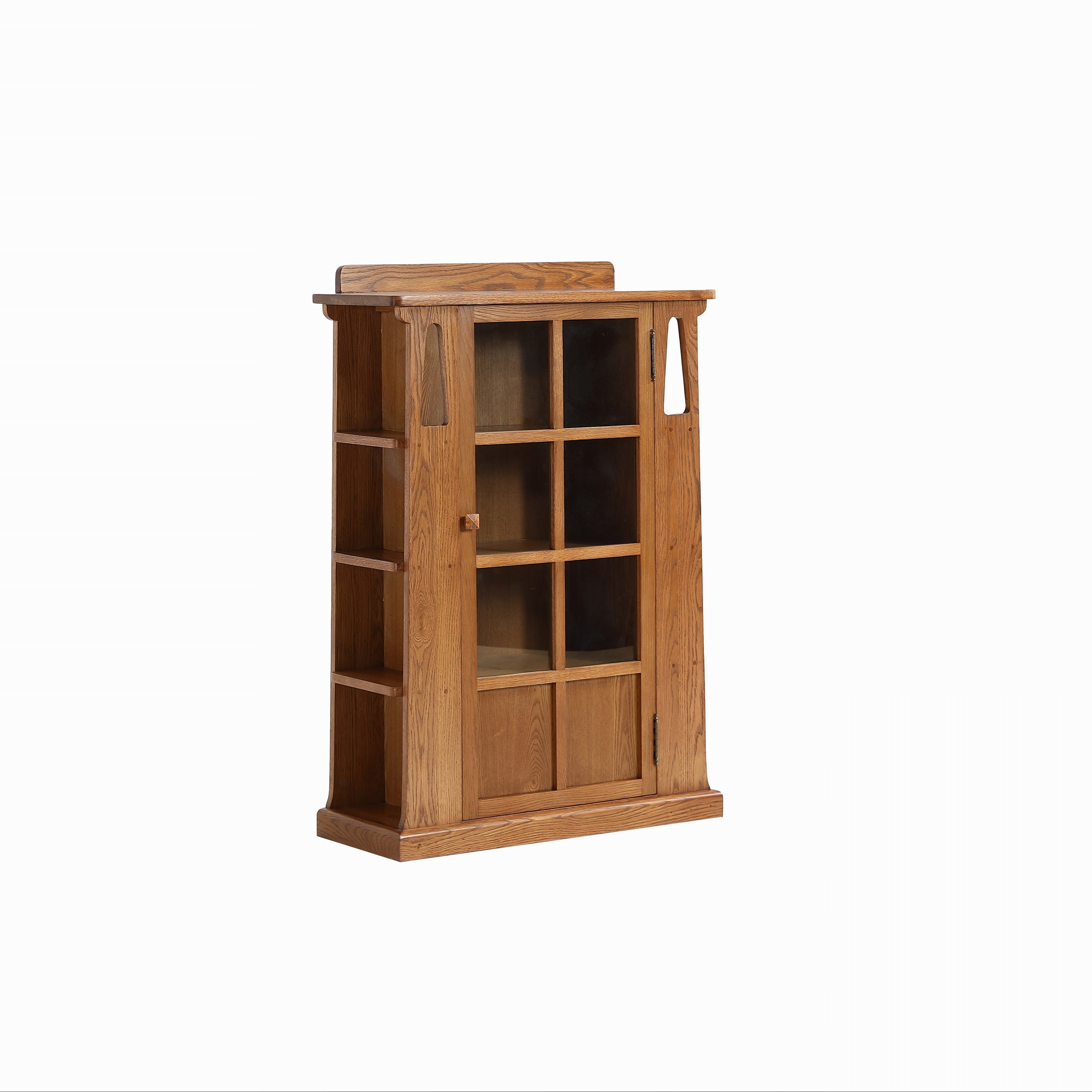 Mission 1 Door Bookcase with Side Shelves - MC