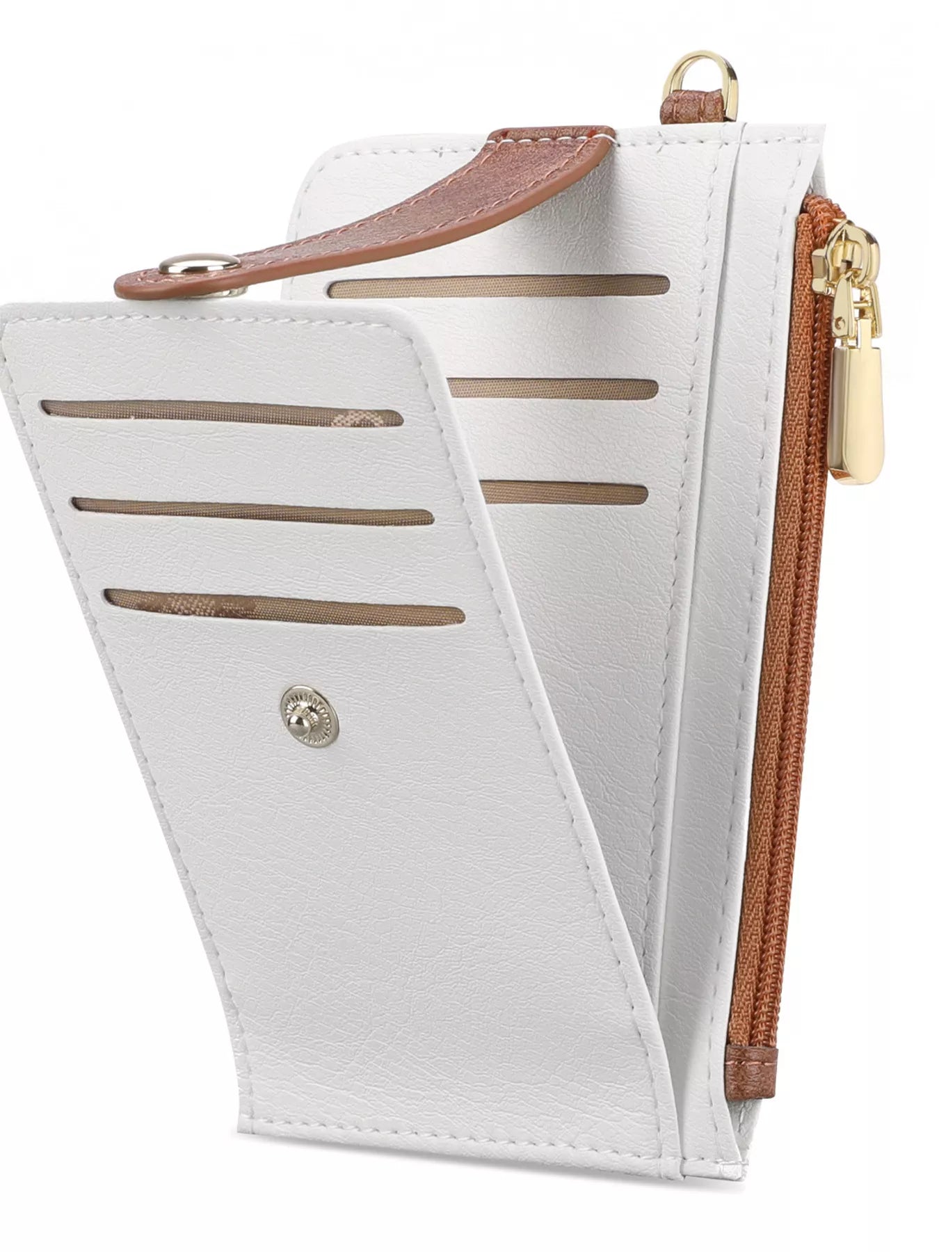 Zippered Leather Card Holder Wallet