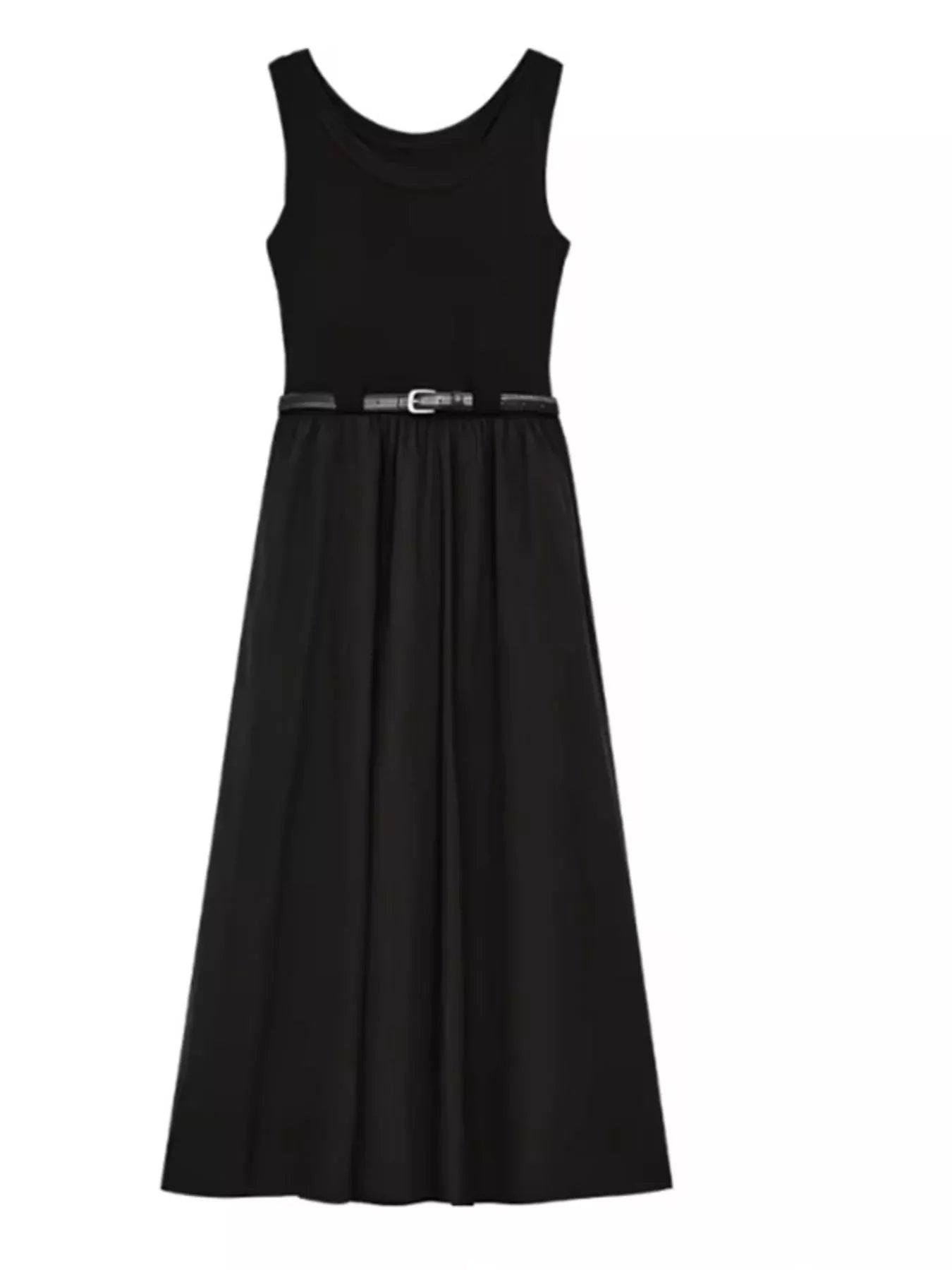 Round Neck Sleeveless Midi Dress
